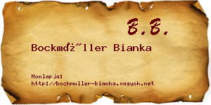 Bockmüller Bianka névjegykártya